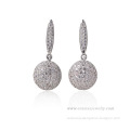 Cheap silver round cubic zirconia stone earrings for women
